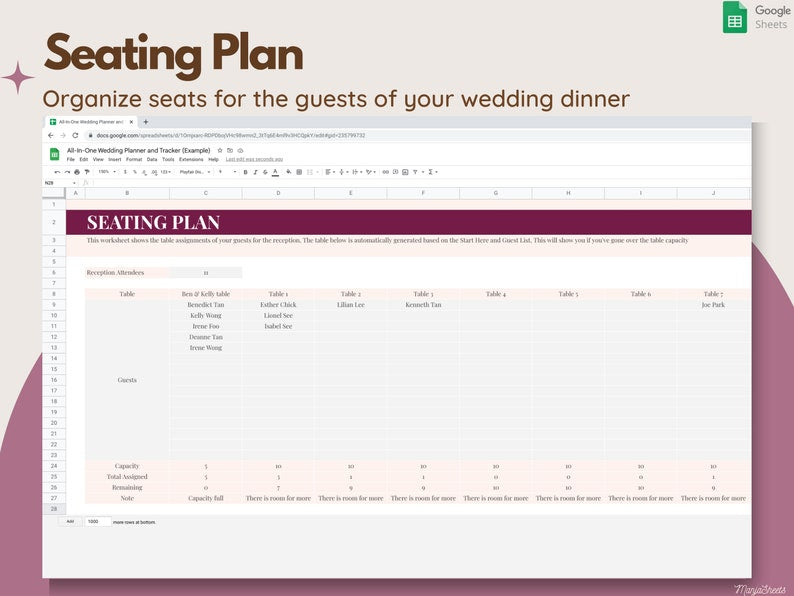 Wedding Planning Spreadsheet Google Sheets
