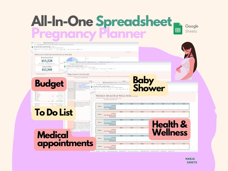 Pregnancy Planner & Journal Google Spreadsheet