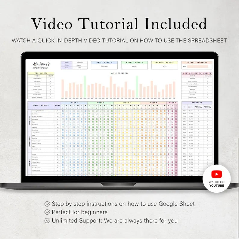 Daily Habit Tracker Spreadsheet
