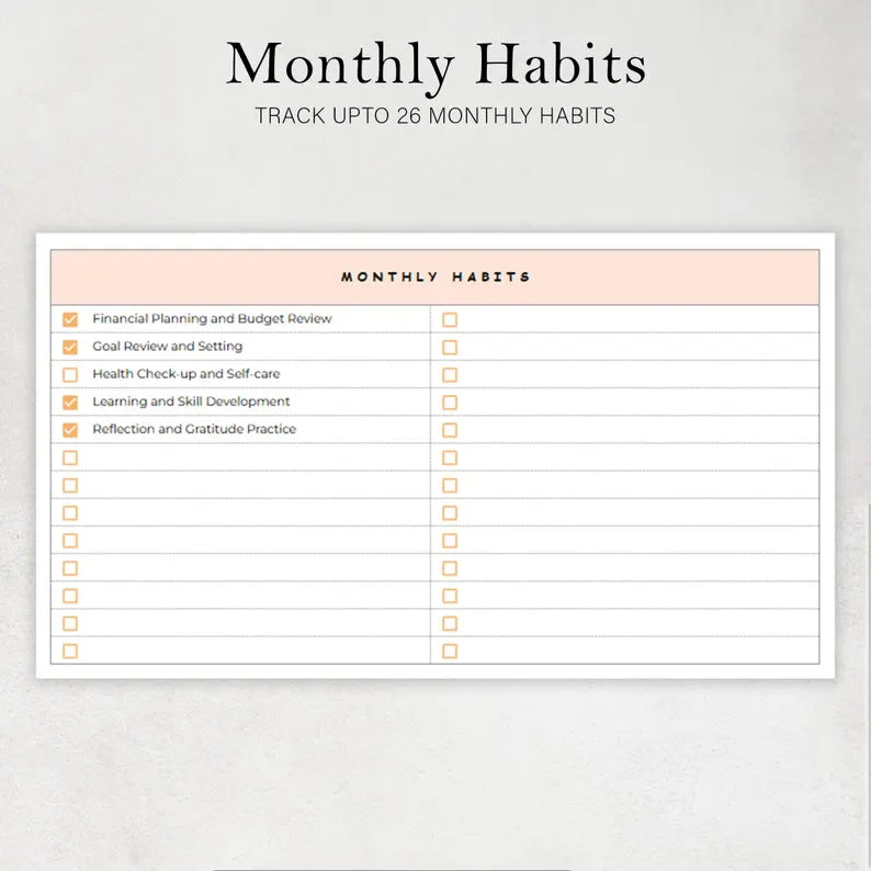 Daily Habit Tracker Spreadsheet