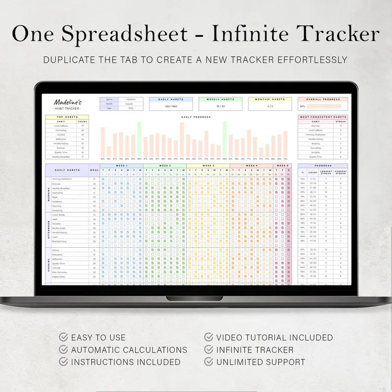 Daily Habit Tracker Spreadsheet